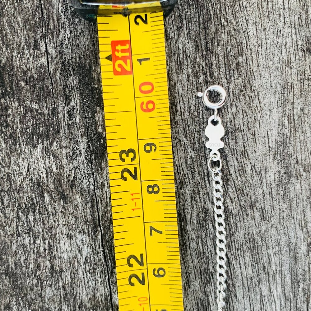 1pcs Tous CURB Chocker Chain Stamped Silver NWT Bear Shape Tag